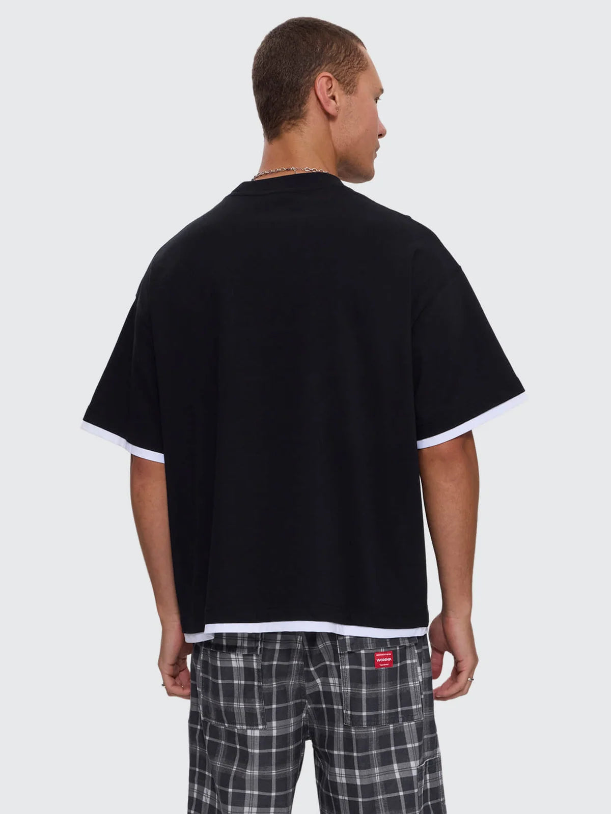Worship Pitted Box Crop Layer Tee - Black
