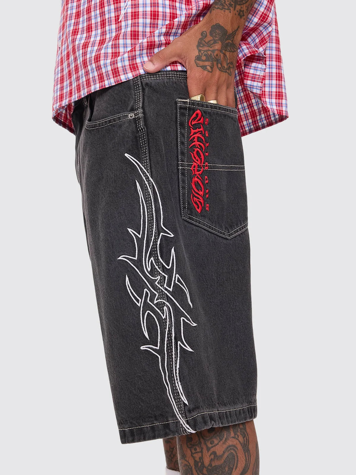 Worship Pitted Big Dawg Jean Short - Used Black