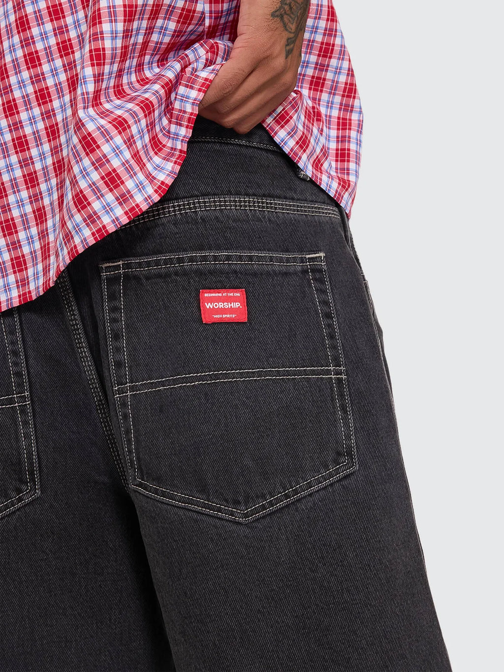 Worship Pitted Big Dawg Jean Short - Used Black
