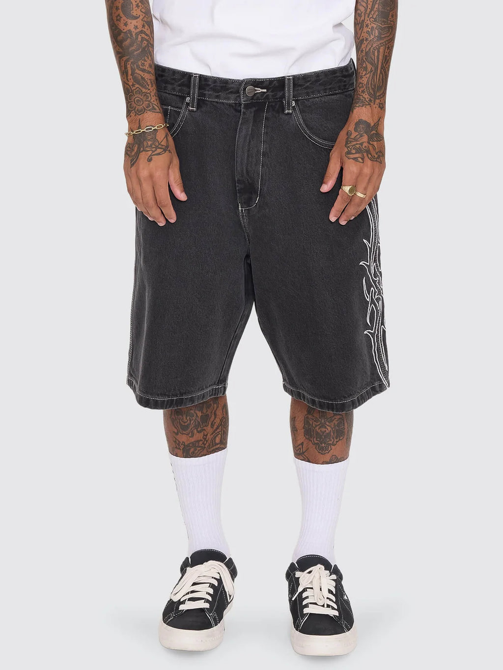 Worship Pitted Big Dawg Jean Short - Used Black