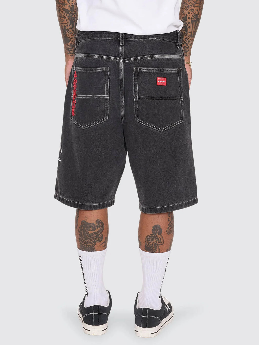 Worship Pitted Big Dawg Jean Short - Used Black