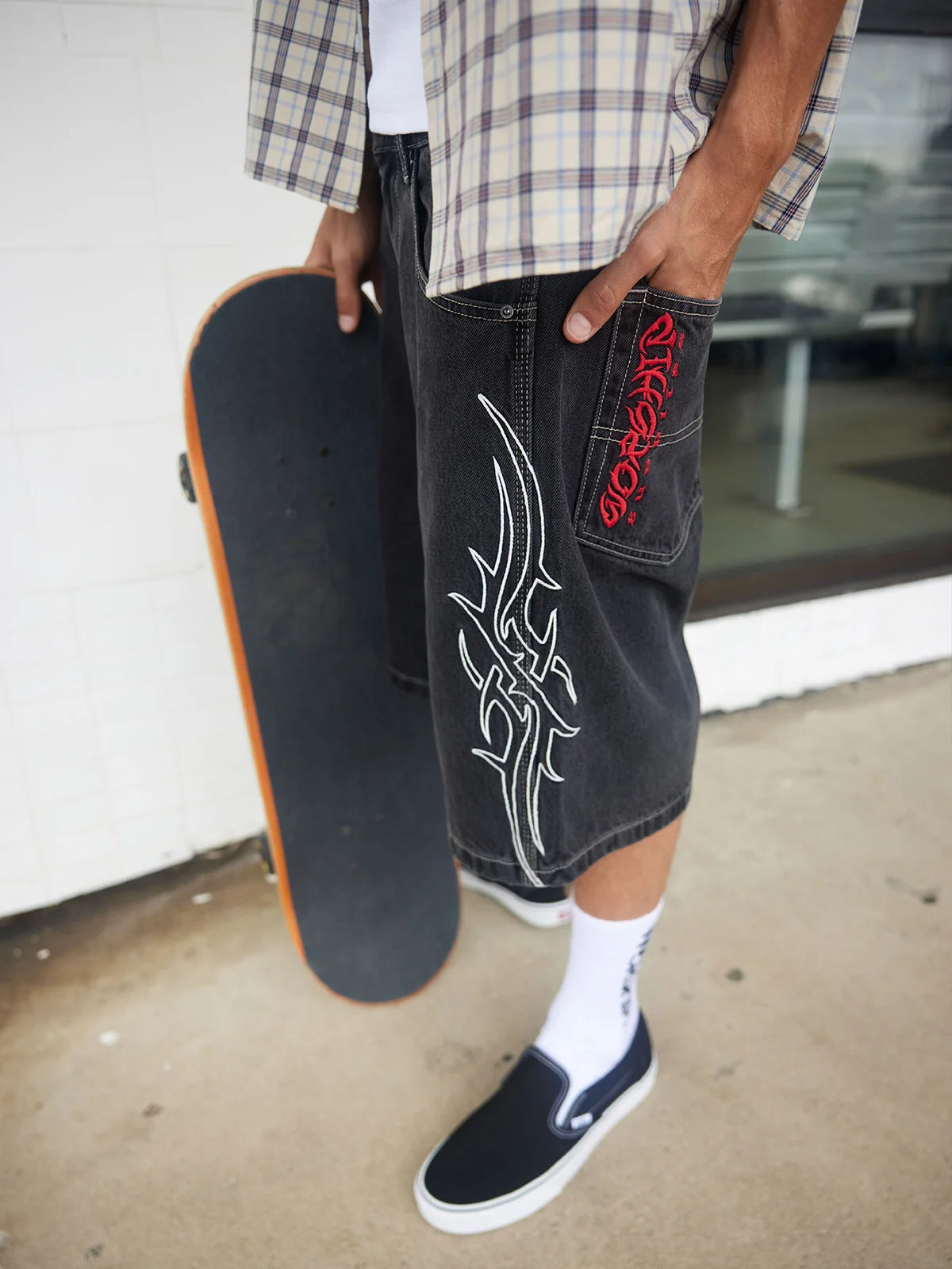 Worship Pitted Big Dawg Jean Short - Used Black