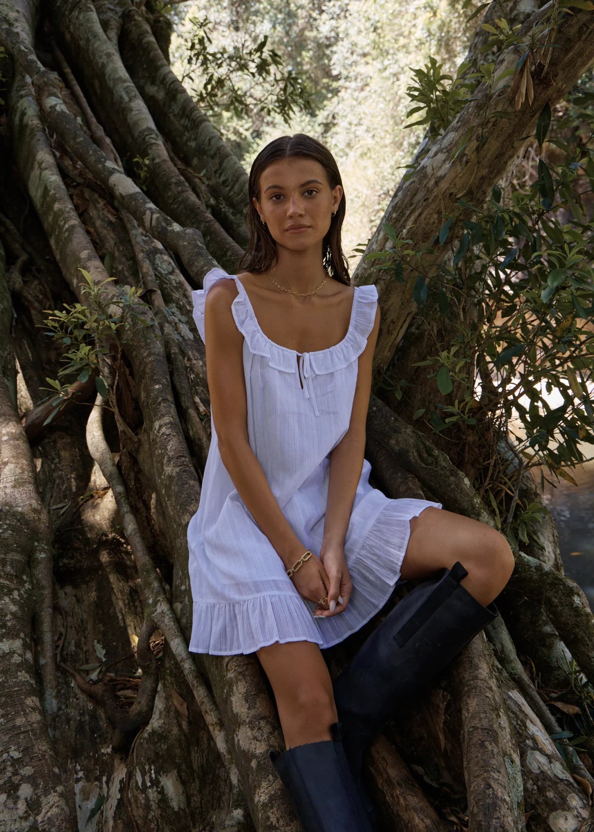 Afends Aquarius Mini Dress White