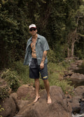 Afends Voyager Recycled Short Sleeve Shirt Deep Olive Check