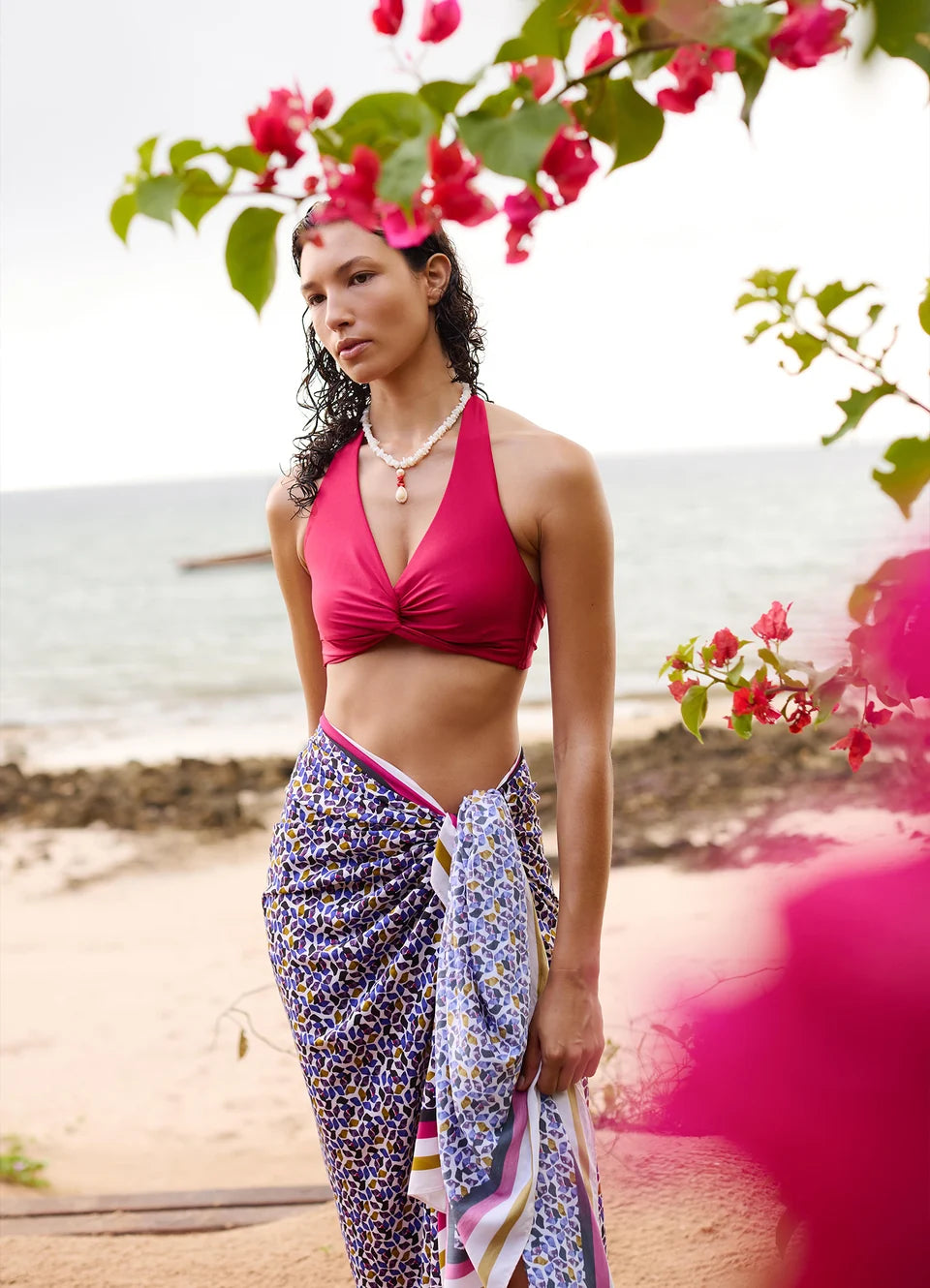 Jets Shine Twist Front Bikini Top