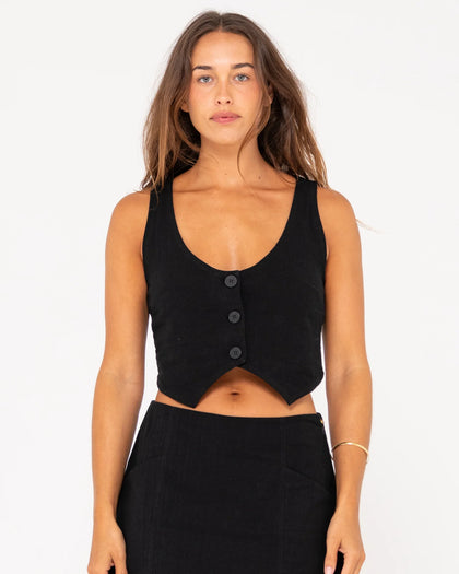 Rusty Sicily Button Down Vest Top