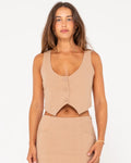 Rusty Sicily Button Down Vest Top