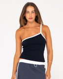 Sling One Shoulder Contrast Tank