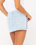 Flip Mommy Low Rise Mini Denim Skirt