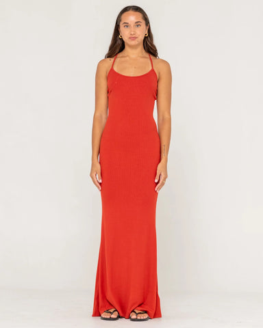 Rusty Nicky Fitted Slip Maxi Dress