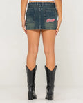 Rusty Billie Low Rise Denim Mini Skirt