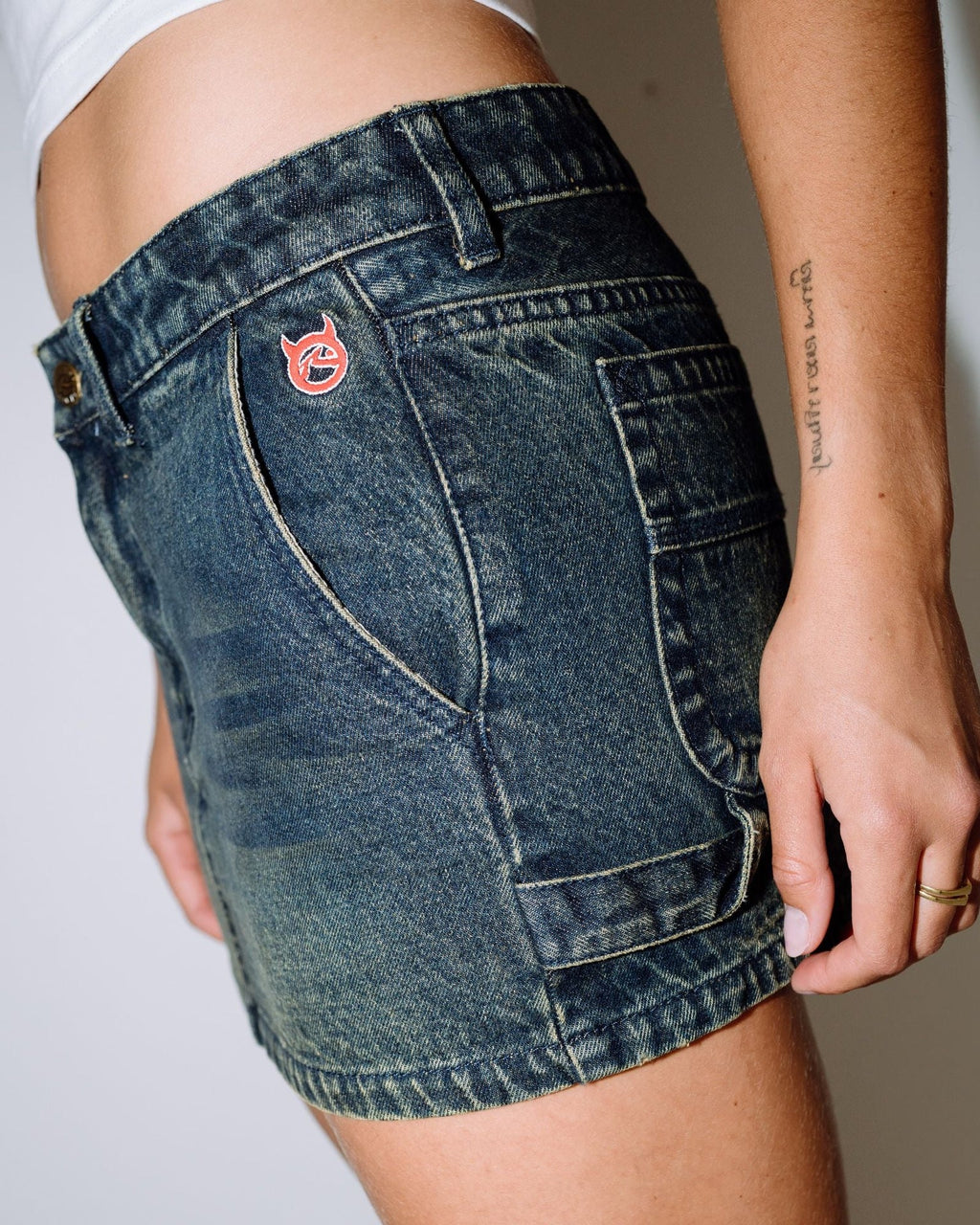 Rusty Billie Low Rise Denim Mini Skirt