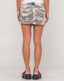 Rusty Camo-Mile Cargo Mini Skirt