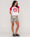 Rusty Camo-Mile Cargo Mini Skirt