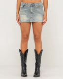 Rusty Dirty Mavericks Denim Mini Skirt