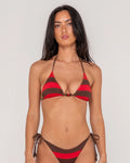 Rusty Rack City Stripe Triangle Bikini Top