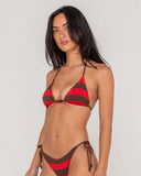 Rusty Rack City Stripe Triangle Bikini Top