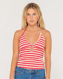Rusty Emma Stripped Halter Neck Top