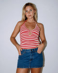 Rusty Emma Stripped Halter Neck Top