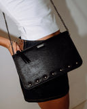 Rusty Melrose Studded Clutch