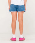Rusty Penny Kick Flare Denim Short Girls