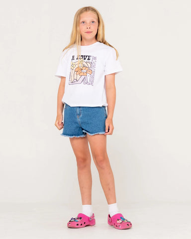 Rusty Penny Kick Flare Denim Short Girls