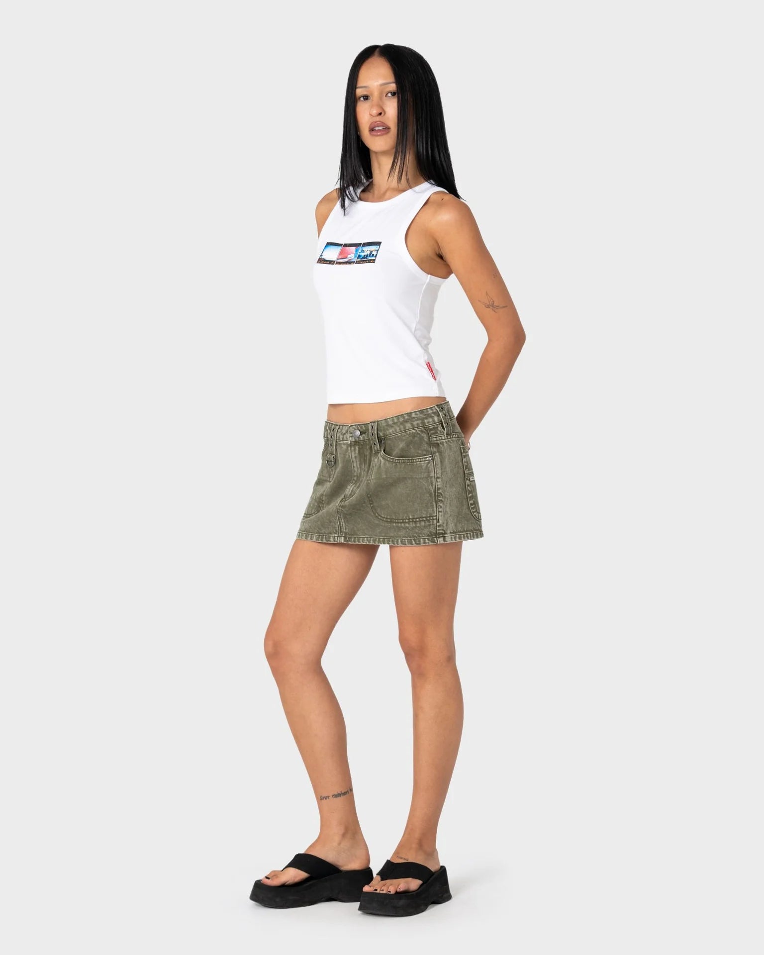 Rusty Alley Low Rise Denim Mini Skirt