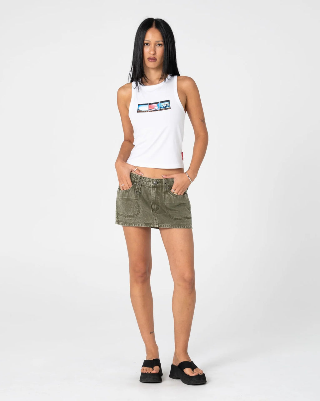 Rusty Alley Low Rise Denim Mini Skirt