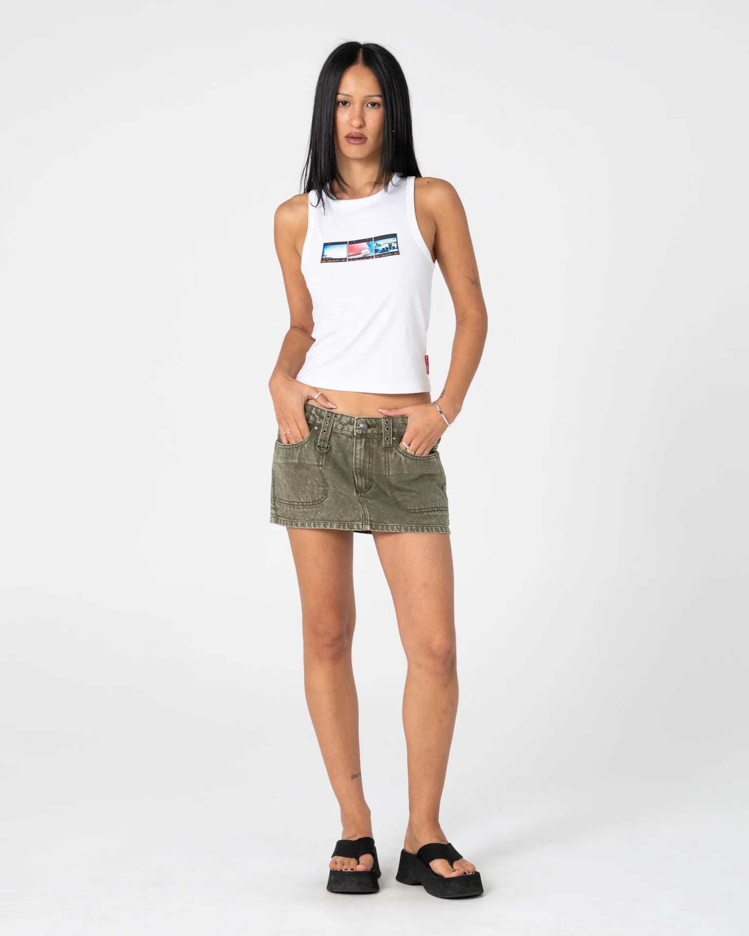 Rusty Alley Low Rise Denim Mini Skirt