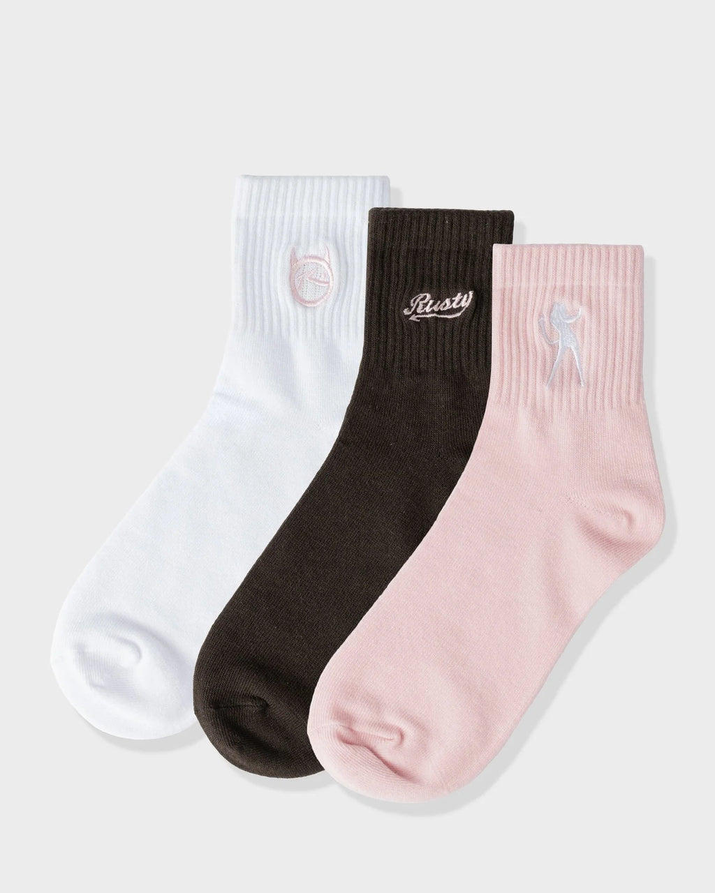 Rusty Fancy Day Crew 3-Sock Pack