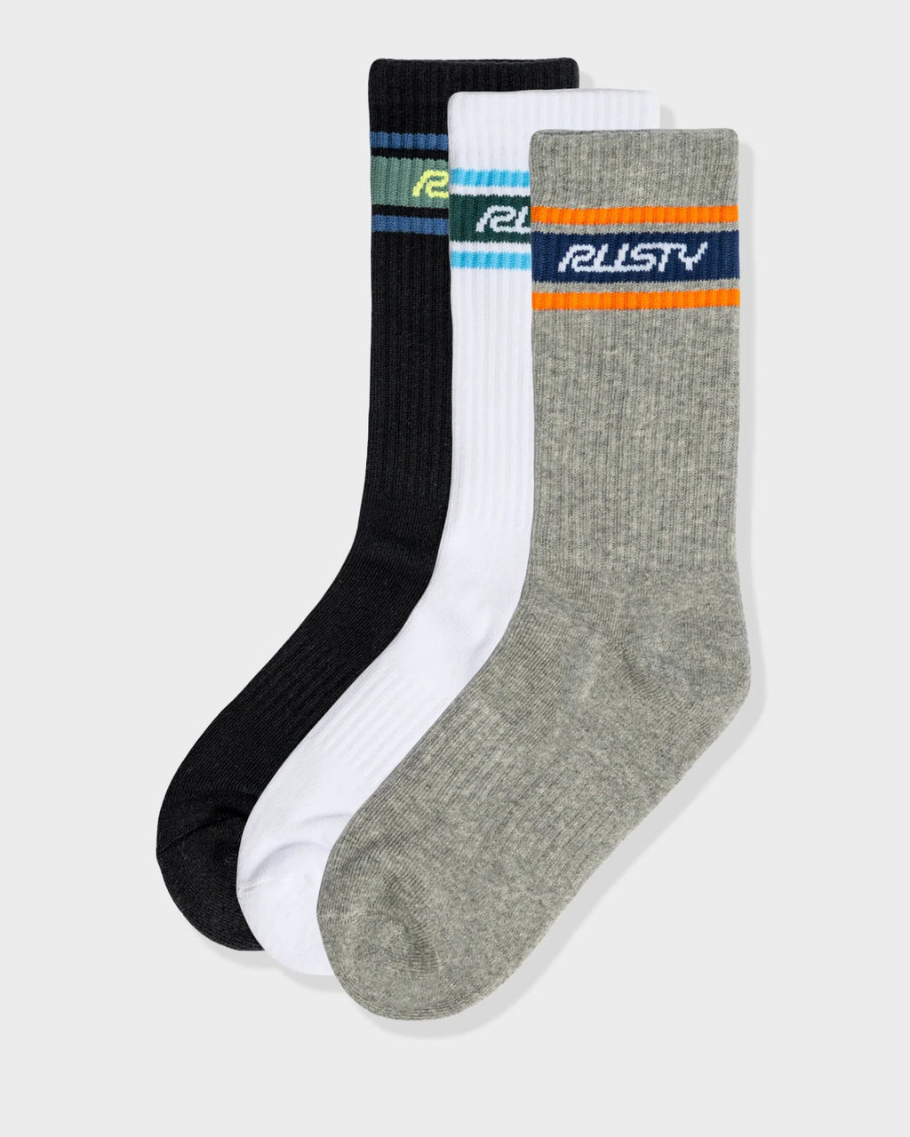 Rusty Pit Crew Mid Calf 3-sock Pack
