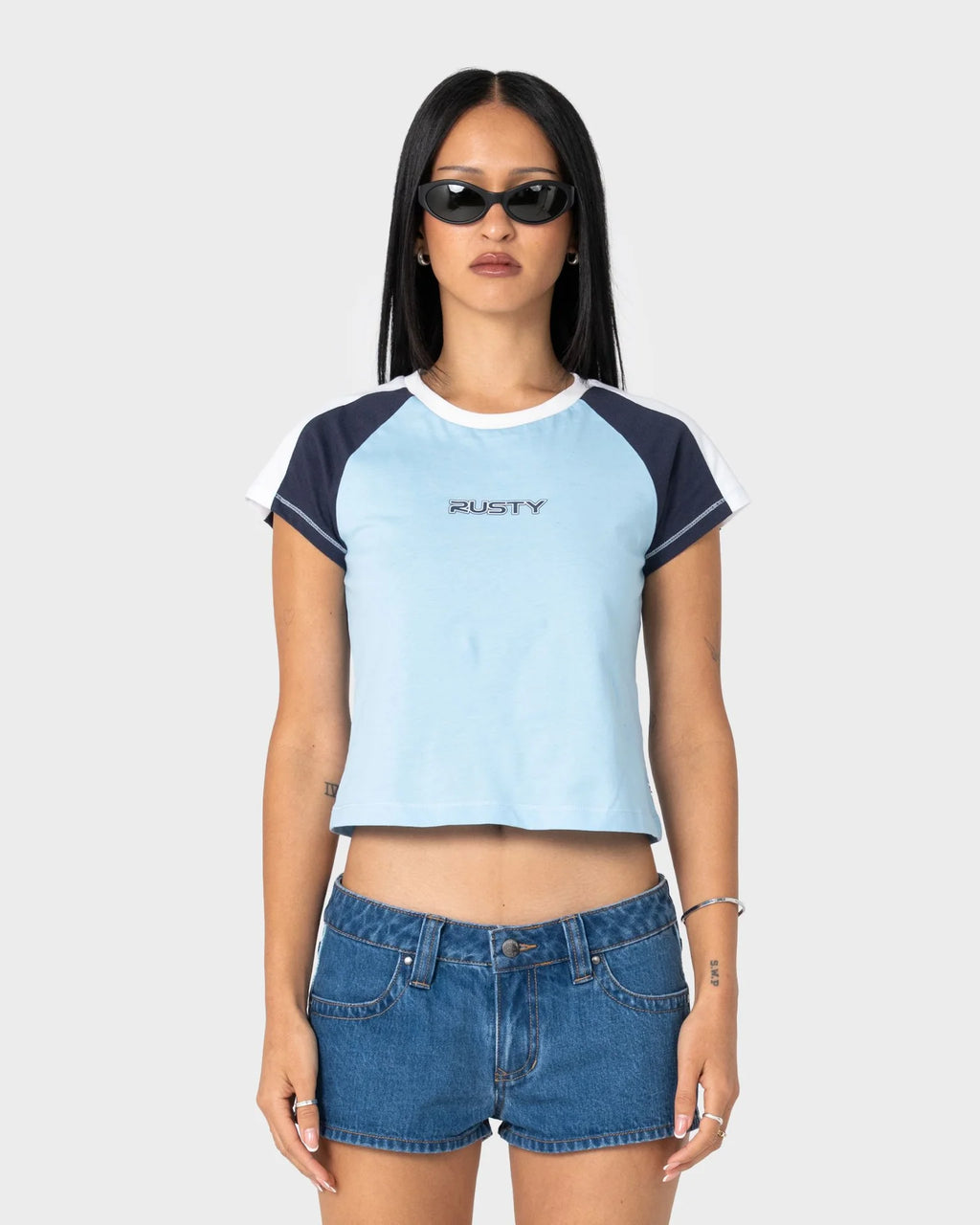 Rusty Bradley Raglan Baby Tee