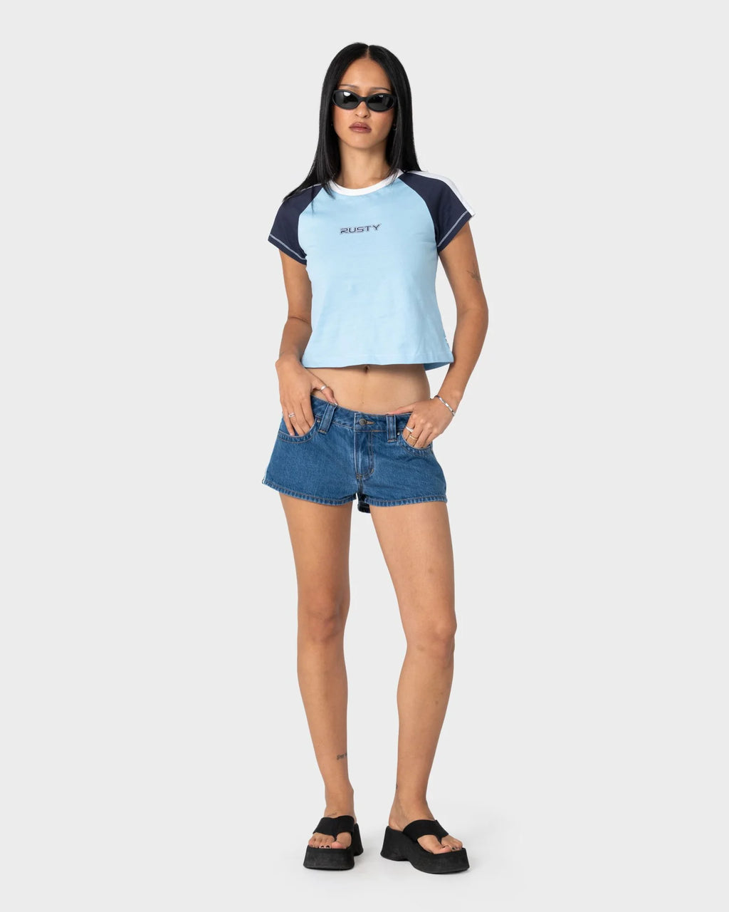 Rusty Bradley Raglan Baby Tee