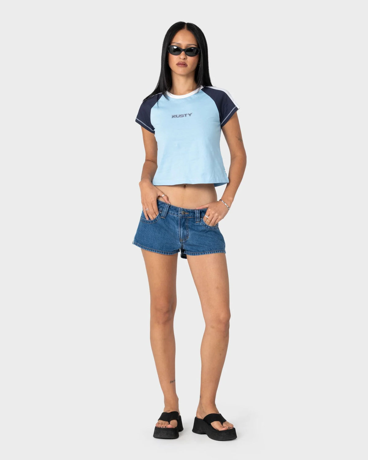 Rusty Bradley Raglan Baby Tee
