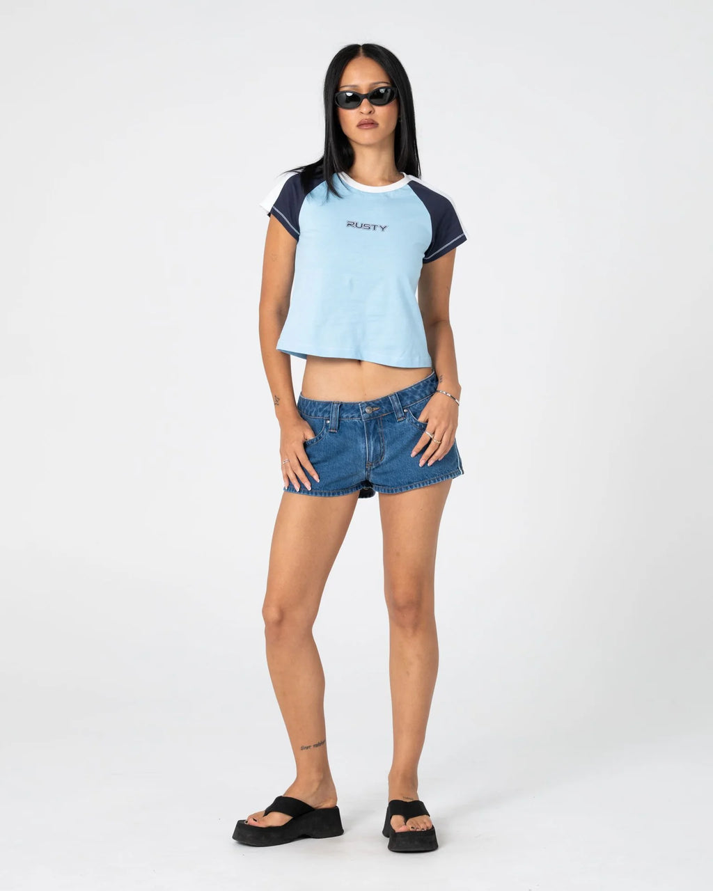 Rusty Bradley Raglan Baby Tee