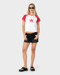 Rusty Starred Devil Raglan Baby Tee
