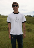 Afends Chains Hemp Boxy Ringer Fit Tee - White