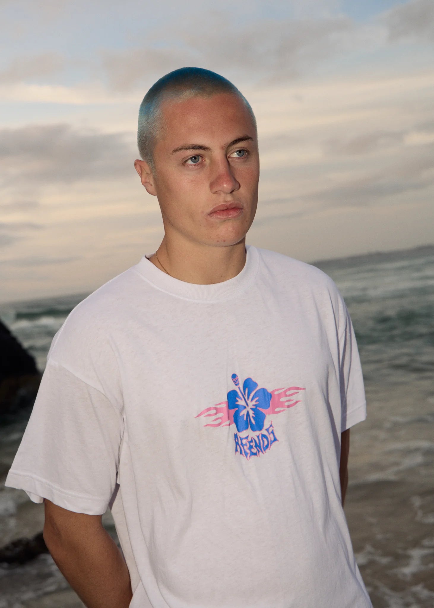Afends Wiped Out Hemp Boxy Fit Tee - White