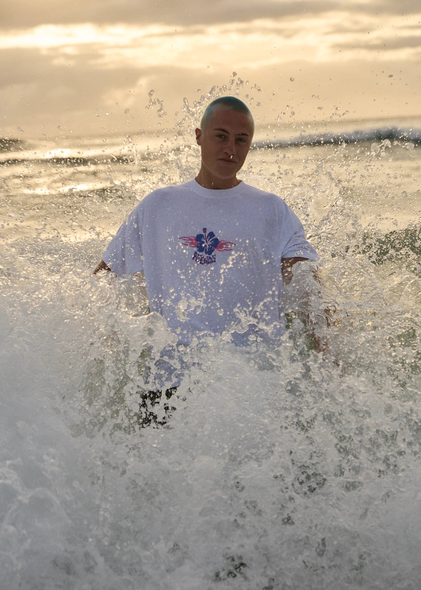 Afends Wiped Out Hemp Boxy Fit Tee - White
