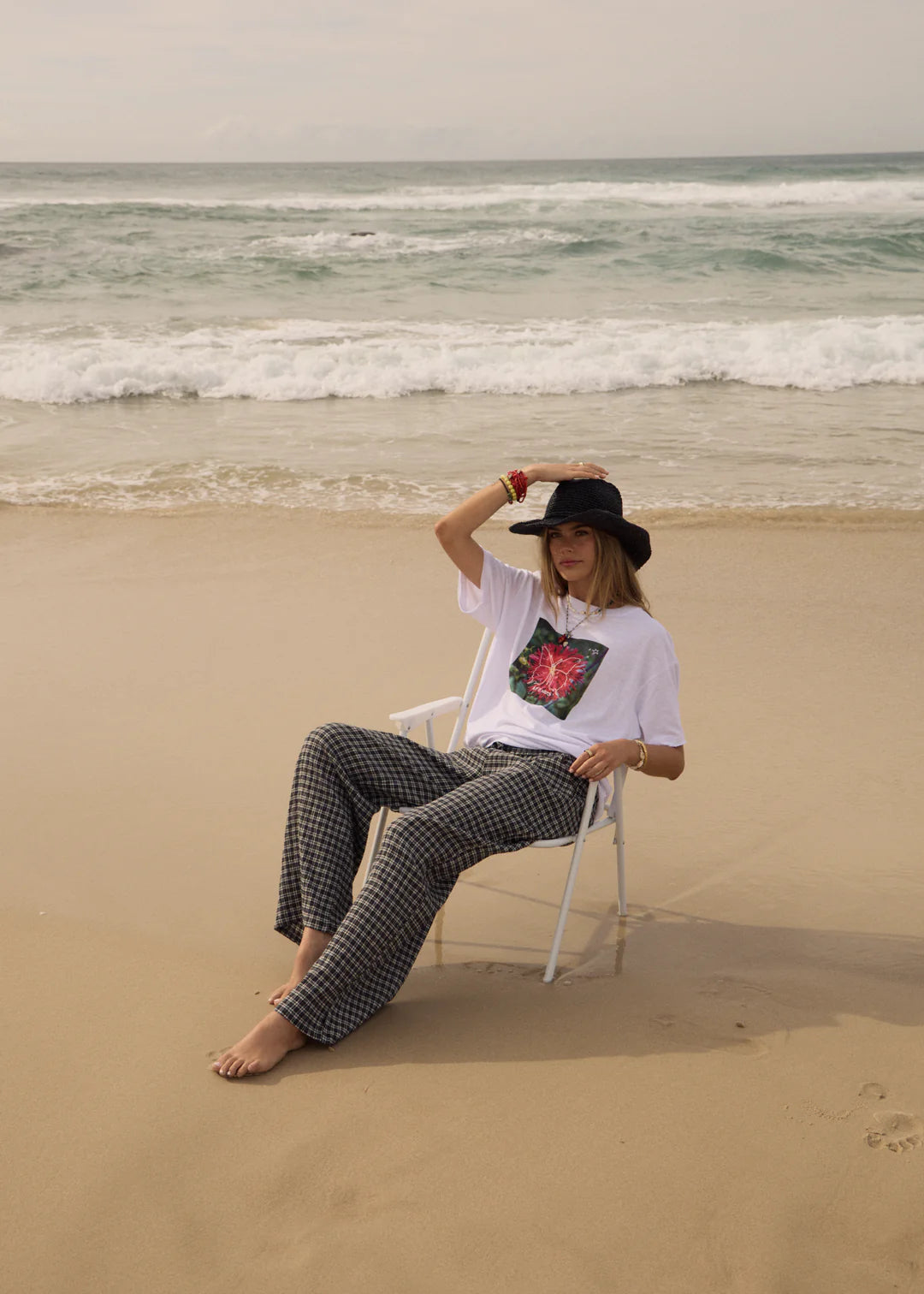 Afends Open Up Recycled Oversized Tee White / Black