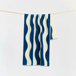 Slowtide Stripe Premium Woven Towel  Deep Pool