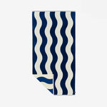 Slowtide Stripe Premium Woven Towel  Deep Pool