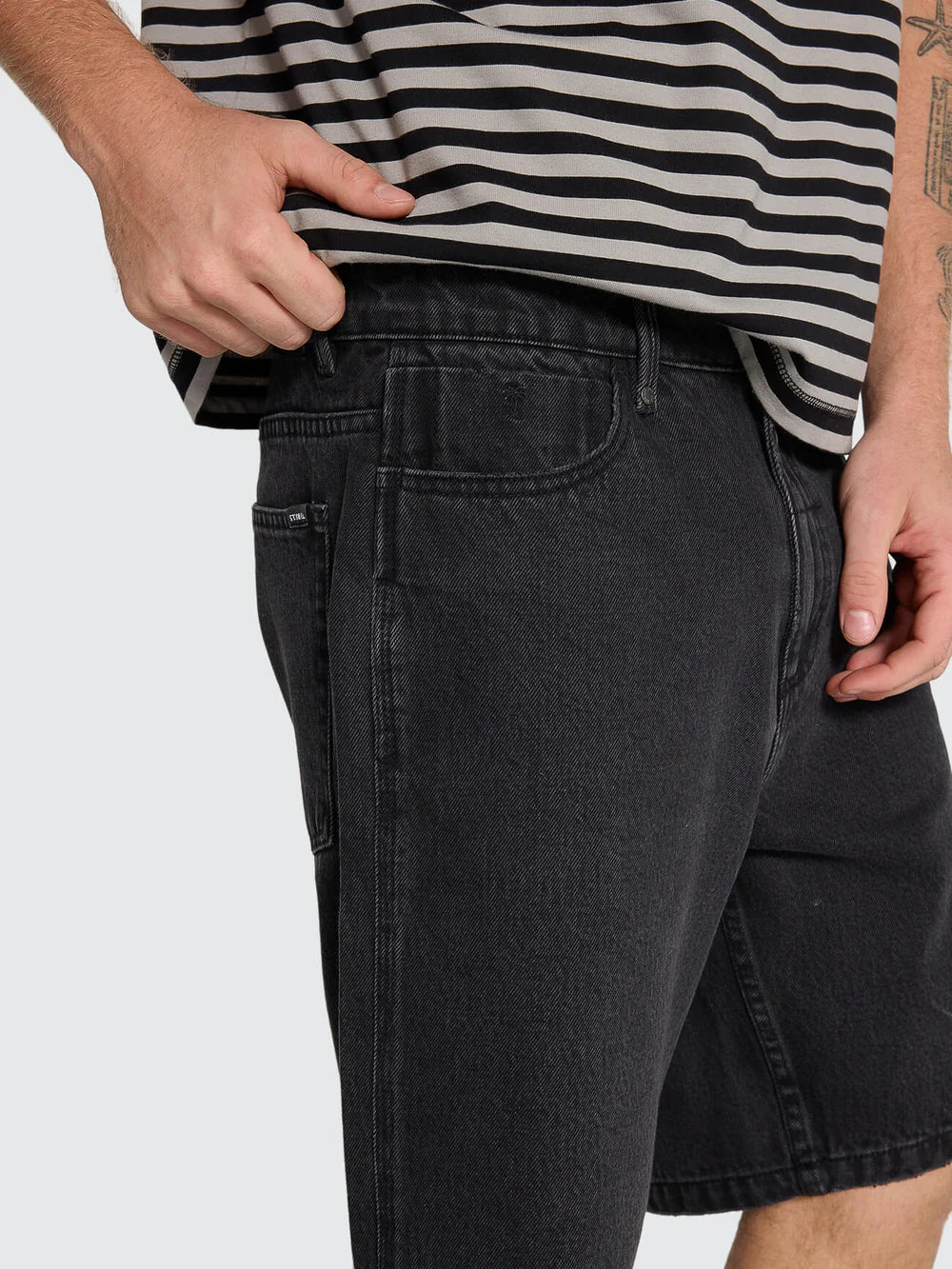 Thrills Mid Slacker Denim Short Aged Black