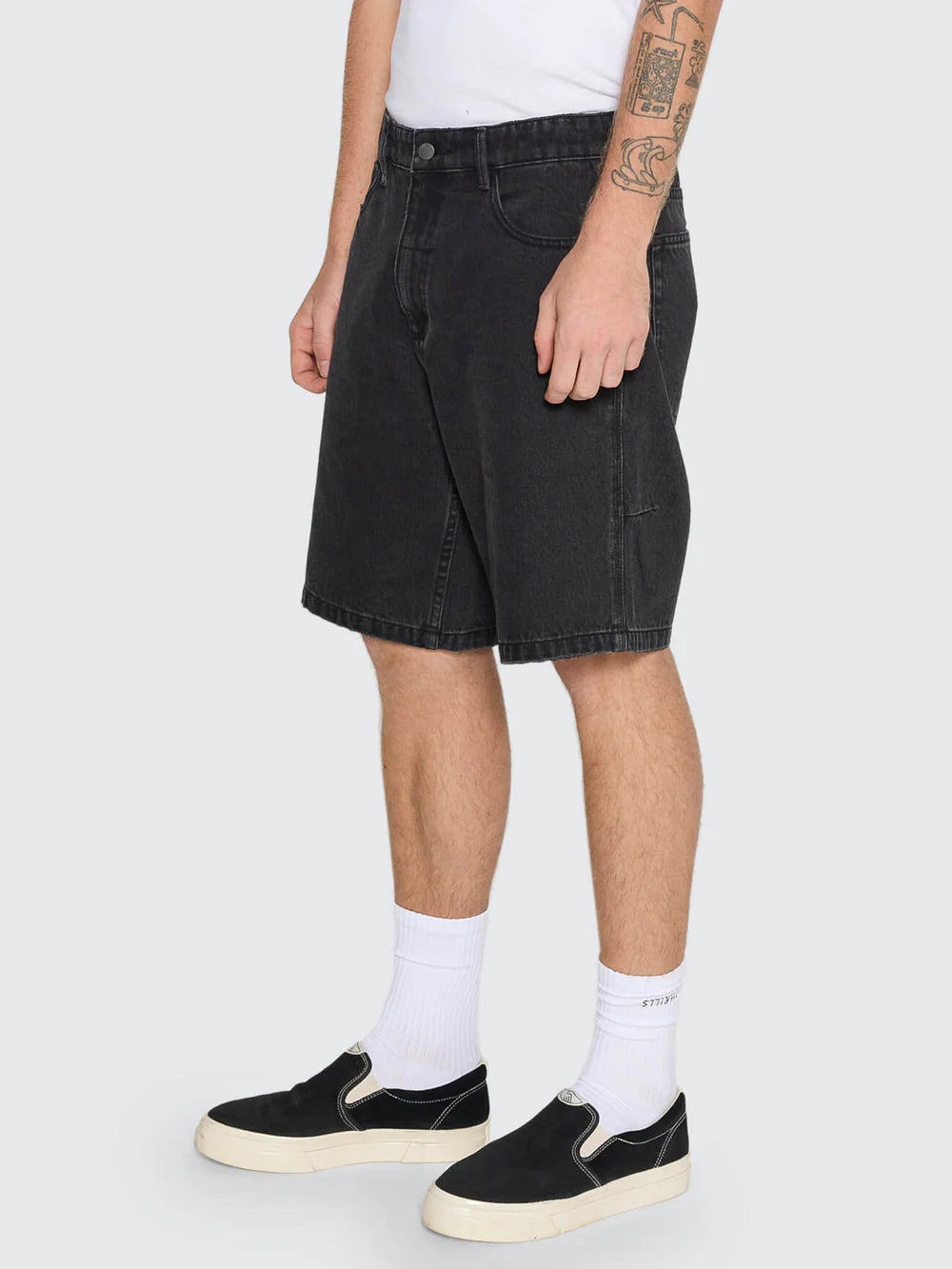 Thrills Mid Slacker Denim Short Aged Black