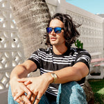 Sin Eyewear Spartan Matt Raven Blue Flash Polarised