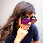 Sin Eyewear Loose Cannon Matt Raven X Crt Pink Flash Polarised