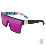Sin Eyewear Loose Cannon Matt Raven X Crt Pink Flash Polarised