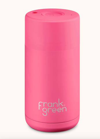355ml/12oz Ceramic Reusable Cup - Neon Pink
