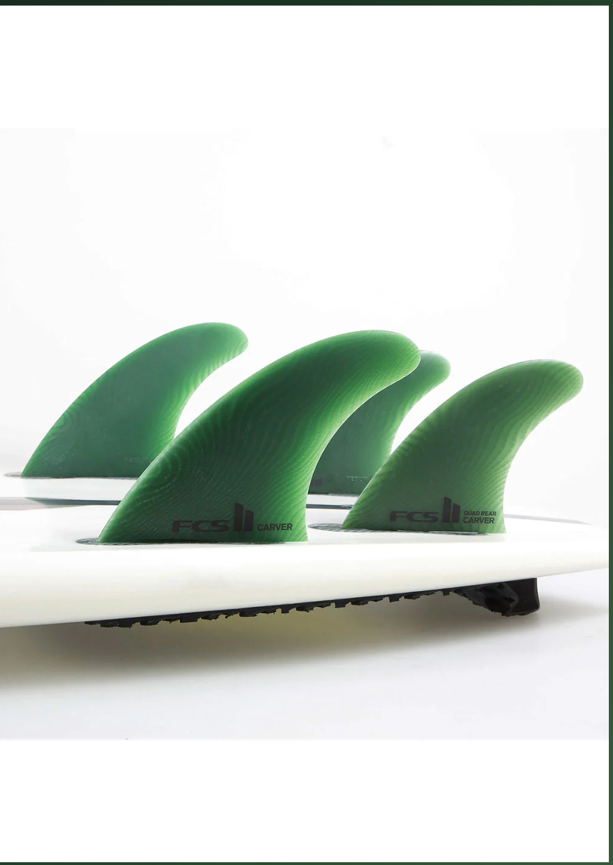 FCS II Carver Neo Glass Eucalyptus Quad Rear Retail Fins