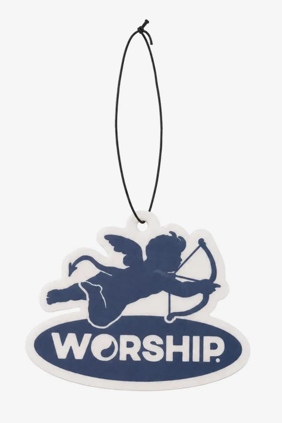 Worship Shadow Cherub Car Freshener - White